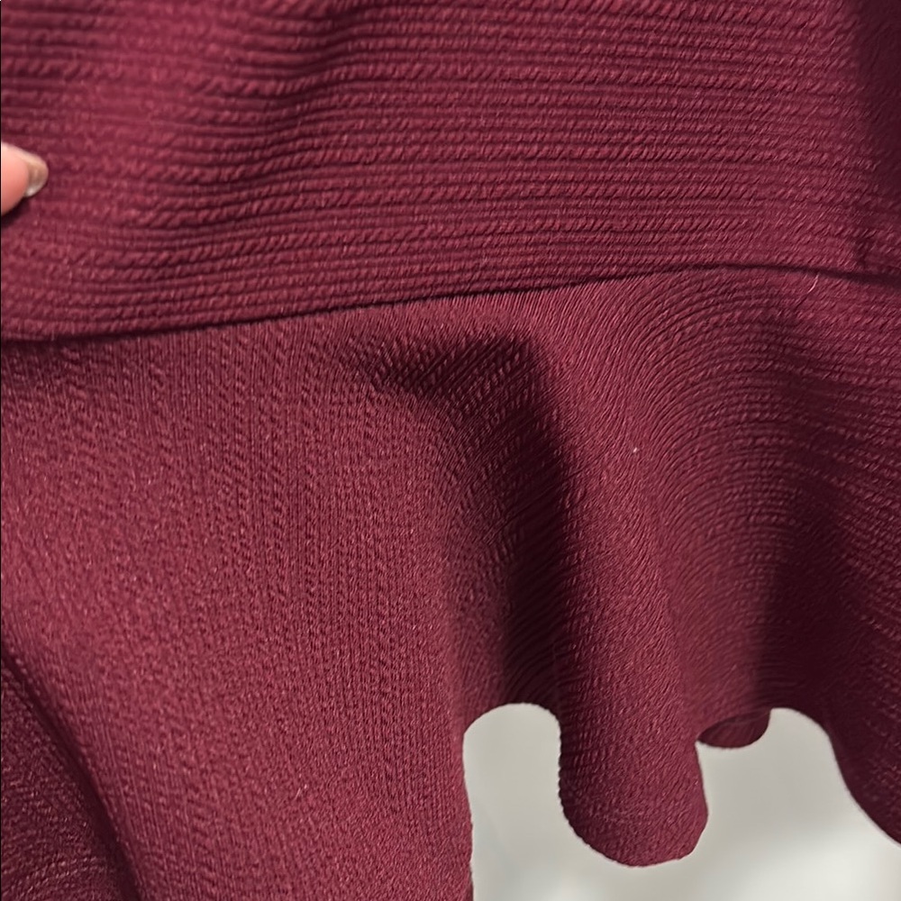 She + Sky Red Ruffled Sheath Midi Dress - Picture 10 of 11